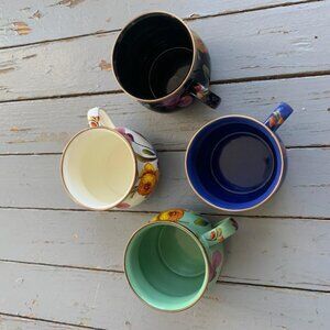 NWOB Mackenzie-Childs Flower Market enamel mugs - set of 4